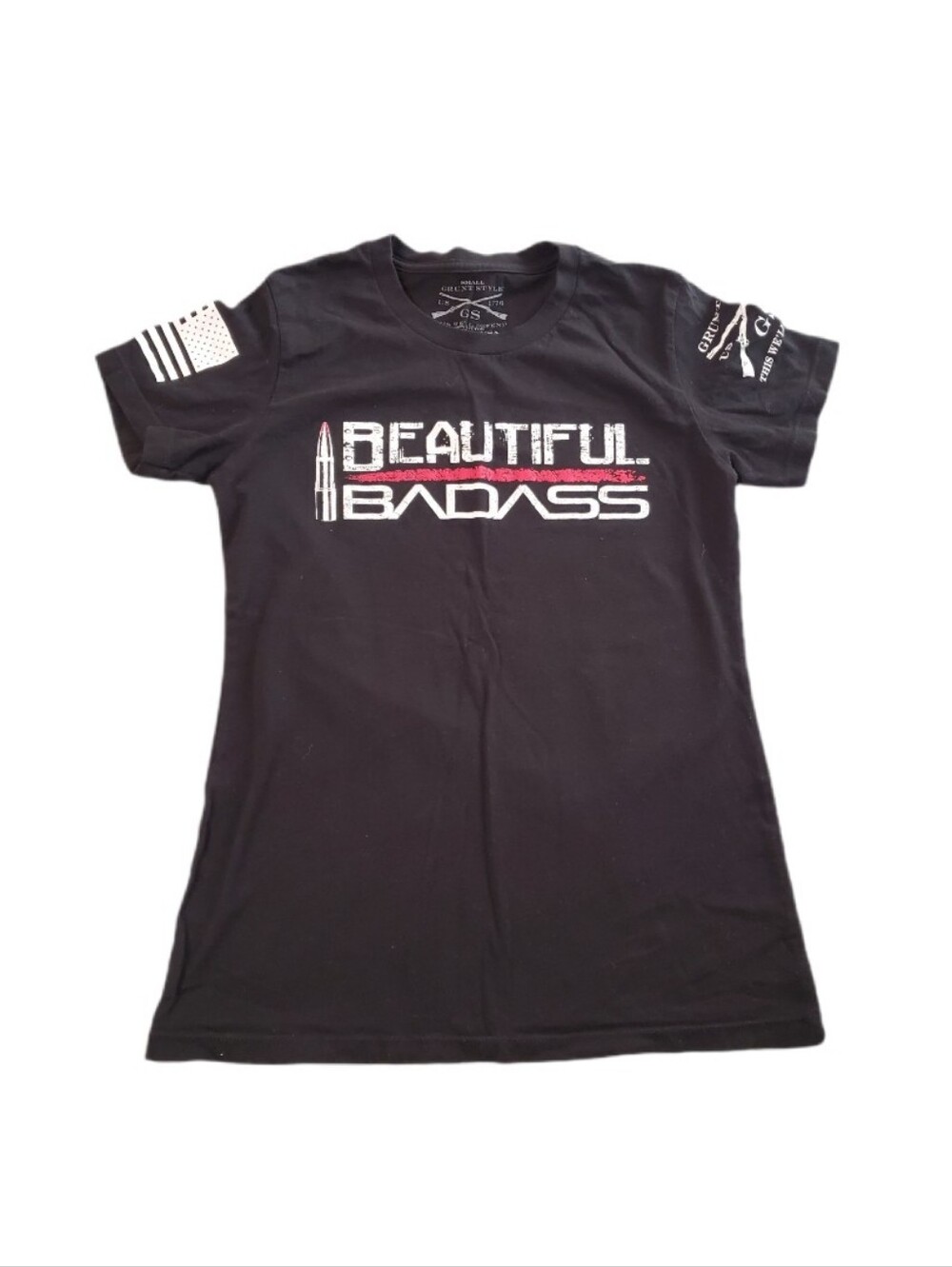 Grunt Style Women's Black Beautiful Badass T-shirt Small